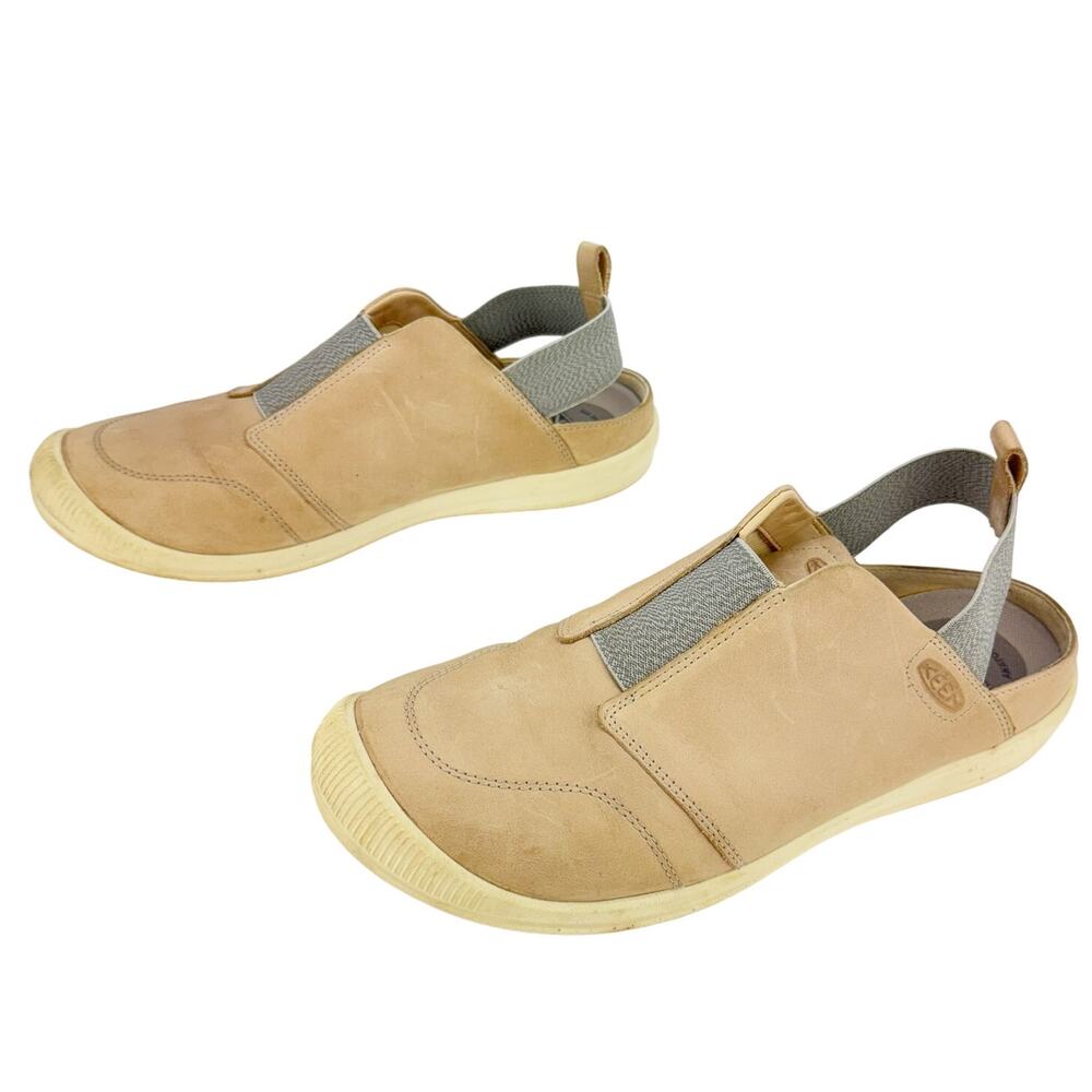 Keen Lorelai II Leather Slip-On Closed Toe Elastic Slingback Stretch Shoes Sz 10